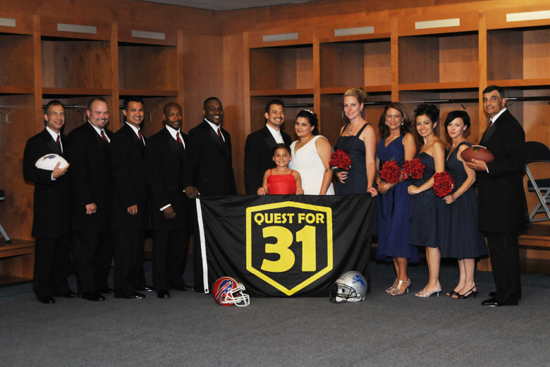 Wedding Party in the Detroit Lions Locker Room