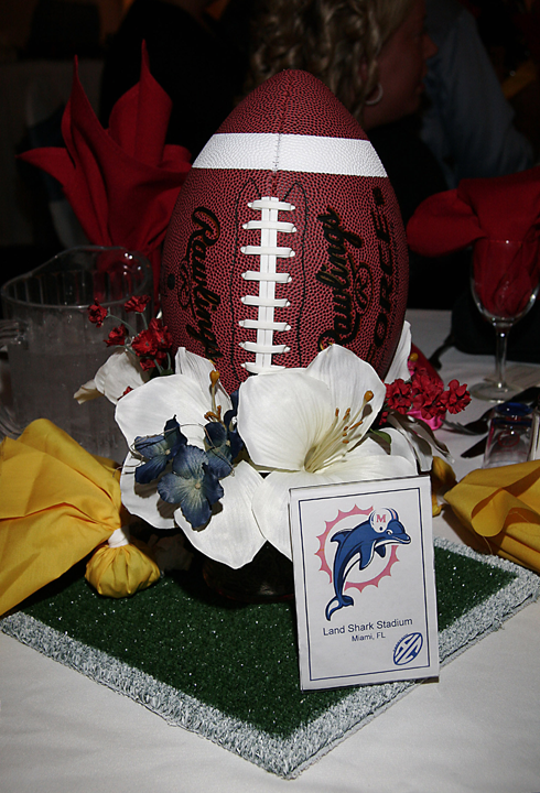 Football Wedding table centerpiece ideas