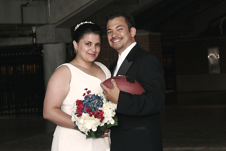 Football Bride and Groom