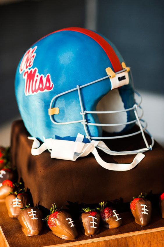 Ole Miss Helmet Grooms Cake Fail - Poorly constructed Face mask