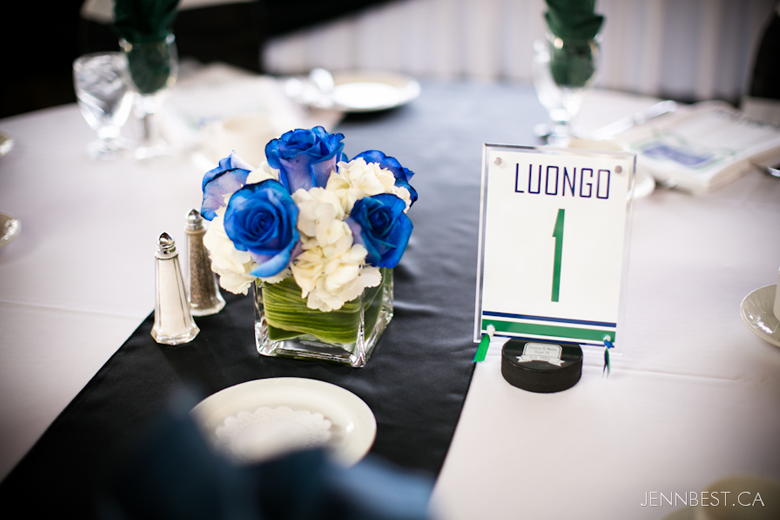 Hockey Themed Wedding Centerpiece Ideas