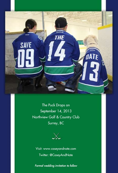 Hockey Themed Save the Dates