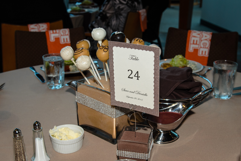 Wedding Table reception centerpiece - Cleveland Browns