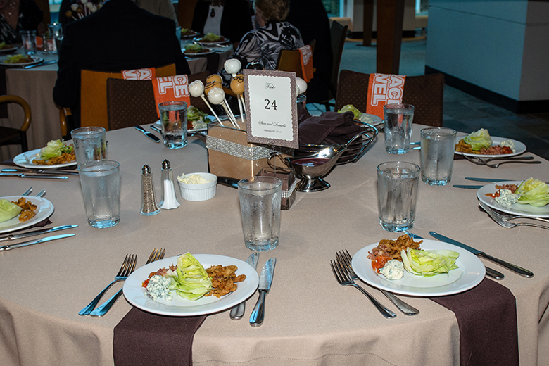 Cleveland Browns themed centerpiece