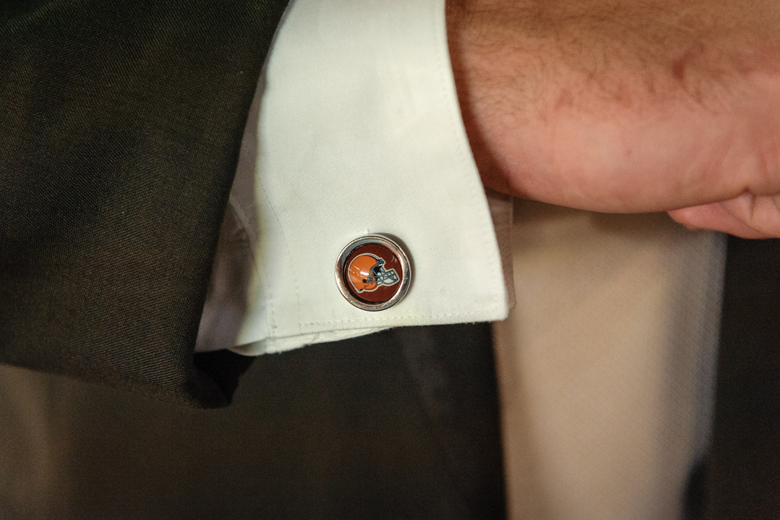 Groom's tuxedo accessory - Cleveland Browns cuff links