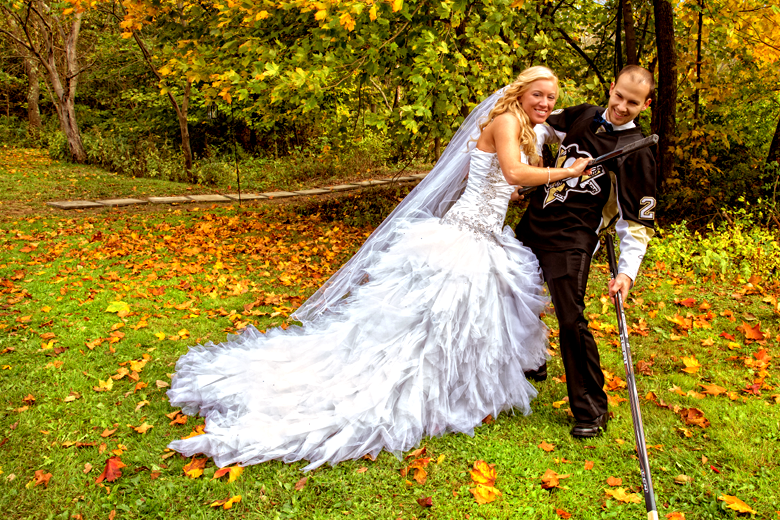 Hockey Wedding Cross Check