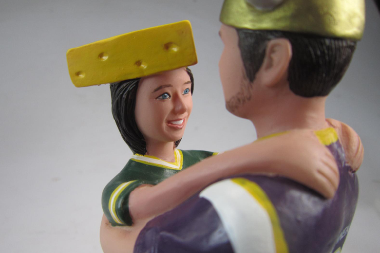 green bay packer bride wedding cake topper