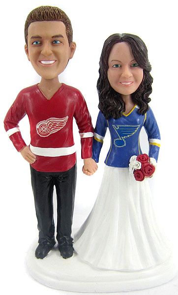 Hockey wedding cake topper rivalry