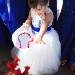 baseball themed wedding flower girl