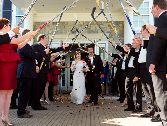 NHL Hockey Stick Archway - Bride and Groom